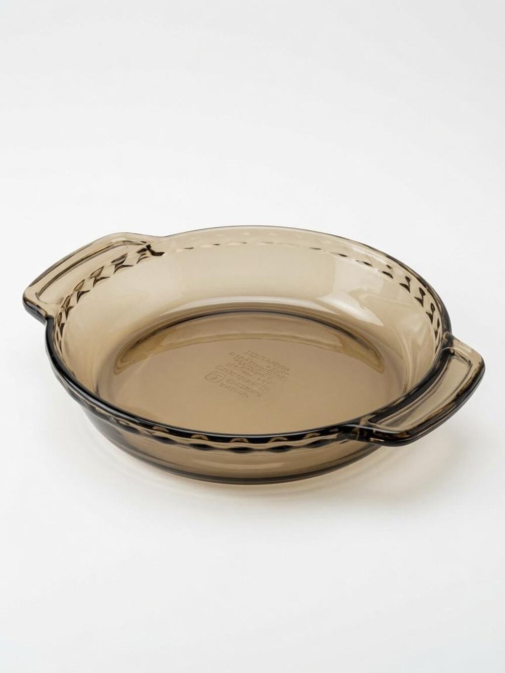 Vintage Anchor Hocking Deep Pie Plate 9 Inch, Smoke Amber Glass Ovenware Dish